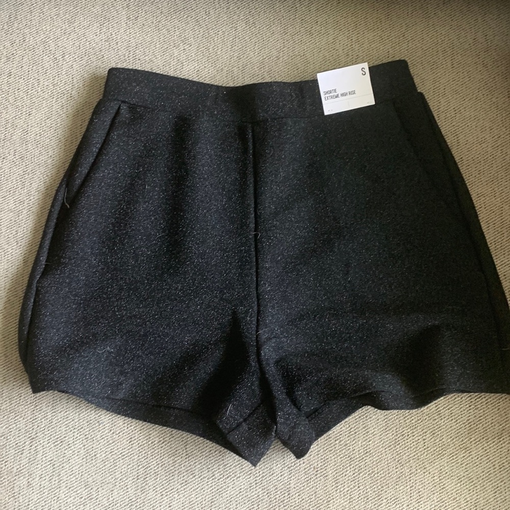 Brand new Express black sparkly high waisted shorts